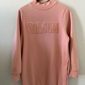 Volcom NWOT Vintage Long Sweatshirt/Mini Dress In Dusty Pink Size S